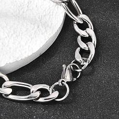 201 bracciali a catena a maglie piatte in acciaio inossidabile per uomo&nbsp;STAS-T077-22A-02P