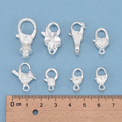 チベット風合金カニカンセット  カドミウムフリー＆鉛フリー  銀色のメッキ  64個/箱&nbsp;PALLOY-PH0001-36