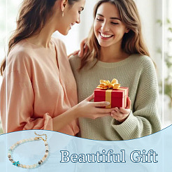 Bracelets de cheville ronds en perles d'amazonite&nbsp;AJEW-TA00060