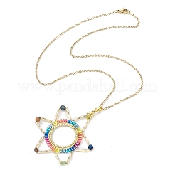 Ожерелья с подвесками из цилиндрического бисера&nbsp;NJEW-MZ00039