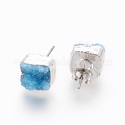 Pendientes de cuarzo druzy teñido natural&nbsp;EJEW-P166-A04
