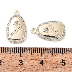 Латунные микропаве прозрачные подвески с фианитом&nbsp;KK-F871-26G