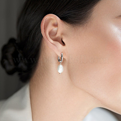 Комплект из ожерелья и серег-колец из стерлингового серебра с натуральным пресноводным жемчугом S925 EC3448-3