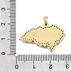 Pendenti in zirconi cubici trasparenti in micro pavè di ottone&nbsp;KK-C263-31D-G