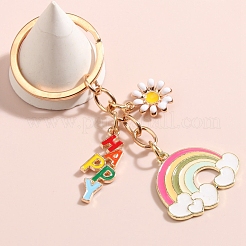 亜鉛合金エナメルキーホルダー  レインボーメタルキーホルダー  言葉  8cm&nbsp;PW-WG66709-02