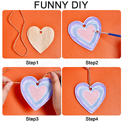 Неокрашенные деревянные большие кулоны WOOD-GF0001-50