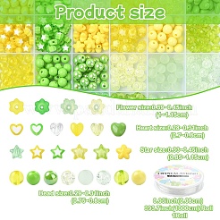 Наборы для изготовления браслетов из акриловых бусин разных форм своими руками&nbsp;DIY-YW0012-90