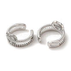 Серьги-каффы из латуни с микро-паве EJEW-P280-22P
