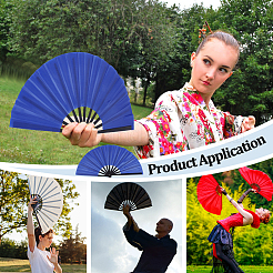 Складной веер из пластика и полиэстера&nbsp;AJEW-WH0678-62A