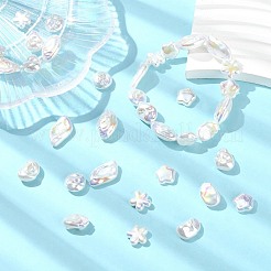 35 шт. 7 стиля гальванизированных непрозрачных смоляных бусин с имитацией барочного жемчуга&nbsp;RESI-CJ0005-09