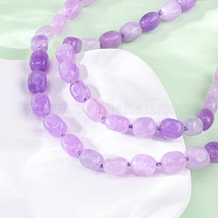 Натуральные окрашенные малайзийские нефритовые самородки из бисера длинные ожерелья для женщин&nbsp;NJEW-F340-A03