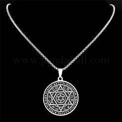 201 кулон из нержавеющей стали с изображением созвездия Звезды Давида 12 NJEW-K283-32P