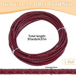 5 ярд плетеного кожаного шнура WL-CL0001-02C
