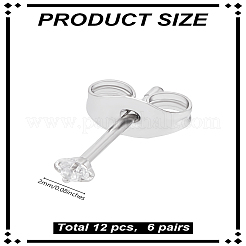 12 шт. серьги-гвоздики из нержавеющей стали&nbsp;EJEW-LP0001-35