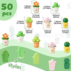 50 Stück 5 Stile undurchsichtige Harz-Decoden-Cabochons&nbsp;RESI-CJ0003-88