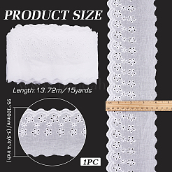 15 ярд хлопковой вышивки с полой цветочной кружевной отделкой OCOR-WH0003-045B