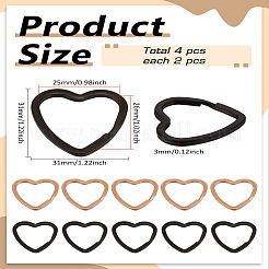 4 шт. 2-х цветные разъемные брелоки из нержавеющей стали 304&nbsp;STAS-LP0001-35A