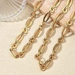 Sets aus ovalen und scheibenförmigen Gliederarmbändern und Halsketten aus Edelstahl 304&nbsp;SJEW-D091-06G