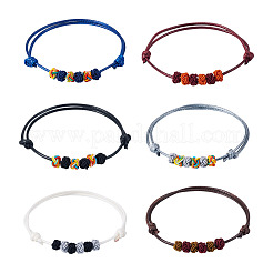 12шт 6 цвета полиэстеровый шнур плетеные браслеты женские&nbsp;BJEW-TA0001-23