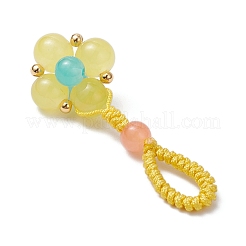 Décorations de pendentifs en verre imitation jade tissé avec peinture cuite&nbsp;HJEW-JM03148-01