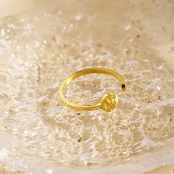 Плоская круглая открытая манжета из нержавеющей стали с фианитами QB0231-1