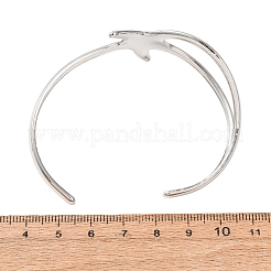 オーシャン304ステンレススチール製ヒトデ型オープンカフバングル（女性用）  変色なし  ステンレス鋼色  内径：1.97x2.40インチ（5x6.1cm）&nbsp;SA-CBABC9E-04P