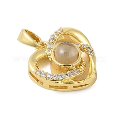 Подвески из латуни микропаве с фианитами и стеклом KK-M315-01G-03