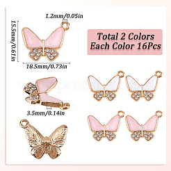 32 шт. 2-х цветные подвески со стразами из сплава и эмали&nbsp;ENAM-SC0005-54