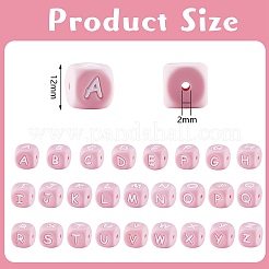 20 Uds. Cuentas de silicona con letras de cubo rosa&nbsp;JX435R