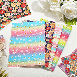 Tessuto in similpelle con motivo floreale&nbsp;DIY-GF0002-52