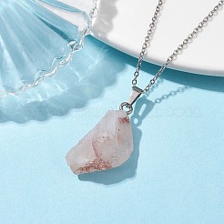 Colliers à pendentif en quartz ferrugineux naturel brut brut&nbsp;NJEW-JN04637-02