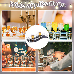 Support organisateur de verres à vin en acrylique transparent en forme de S&nbsp;ODIS-WH0019-13