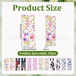 12 pz 6 stili stampa leopardo fiore ciambella collana in poliestere stampato anti-avvolgimento carte espositive&nbsp;CDIS-OC0001-13