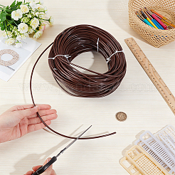 50mのプラスチック製籐細工品  家具修理用品  ココナッツブラウン  3.5mm&nbsp;FIND-WH0199-434B