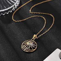 Летние пляжные ожерелья из нержавеющей стали 304 с подвеской в виде кокосовой пальмы NJEW-R026-01G