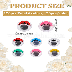 Cabujones de plástico de media caña con ojos móviles para muñecas&nbsp;DIY-LP0001-89B