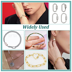 4 шт. 2 стиля подвески-карабиновые замки из нержавеющей стали 304 STAS-NB0001-85P