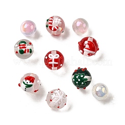 65 шт. эмалевые бусины из смолы на рождественскую тематику RESI-Z041-01