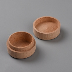 Коробки для хранения молочных зубов из круглого дерева с детским принтом&nbsp;CON-WH0100-01A