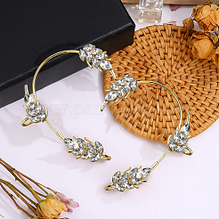 4 шт. 4 стиля серьги-каффы из сплава листьев со стразами EJEW-GO0002-29