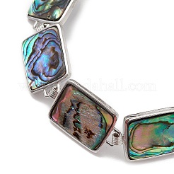 Браслеты-цепочки из звеньев из натуральной раковины морского ушка/пауа&nbsp;BJEW-E077-01P-04