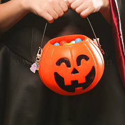 8 шт. 4 цвета Хэллоуин призрак красочный цветок сплав эмаль подвеска украшения&nbsp;HJEW-CP0001-07