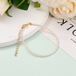 Браслеты из граненого гальванического стекла с бусинами BJEW-JB05693-04