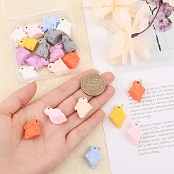 24 шт. 8 цвета непрозрачные подвески из смолы RESI-CA0001-55