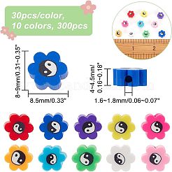 300шт 10 цвета бусины из полимерной глины ручной работы CLAY-CA0001-21
