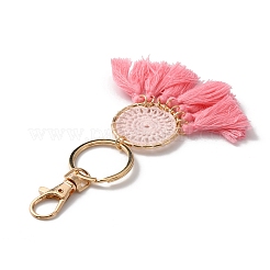 Плетеная сетка/паутина с украшениями из хлопковой кисточки&nbsp;KEYC-WH0027-104A