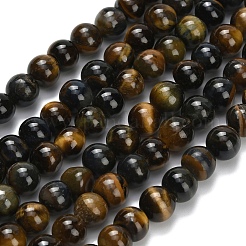 Природных тигровый глаз бисер нитей&nbsp;G-F591-18-8mm-08