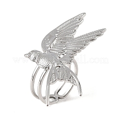 女性用304ステンレススチールカフオープンリング  ツバメ  ステンレス鋼色  usサイズ6（16.5mm）&nbsp;RJEW-F212-03P