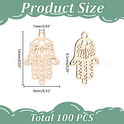 100 Stück langlebige Filigrane Charms aus plattiertem Messing&nbsp;KK-HY0004-22