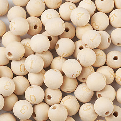 100 Stück 10 Stile unbehandelte europäische Naturholzperlen&nbsp;WOOD-CD0001-08